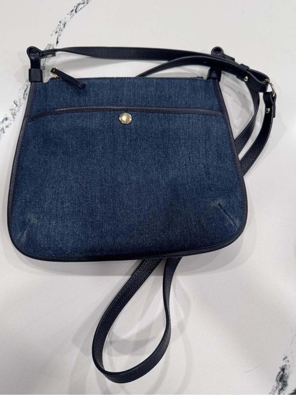 Talbots Denim Crossbody Bag Blue Jean Purse Adjustable Strap